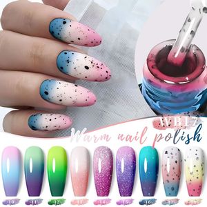 9- set warmtegevoelige nagelgel scrub, temperatuur verkleurende glans gel polish, loswekkende glitter gellak voor Nagelsalon Manicure