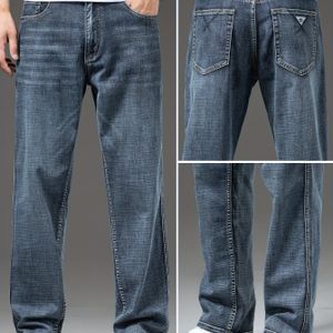 Gengyuanxi High-End Zomer Heren Jeans: Nieuwe Trendy Rechte Pijp Stretch Zakelijke Casual Lange Broek