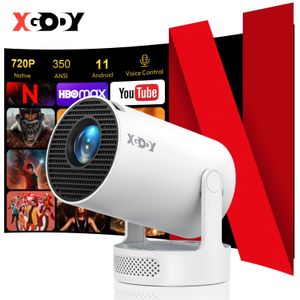 2025 Nieuwe XGODY Gimbal 3S Draagbare Slimme Projector, 350ANSI Helderheid Native 720P Ondersteunt 4K, Smart Video-projector 11 en WiFi 6 Wireless 5.2, Elektronische Focus