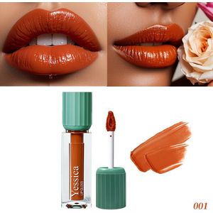 YESSICA Matte Lip Glaze - Vibrant Oranje, Langdurig & Niet Overdraagbaar, Modieus & Hydraterend met Plantenbasiëre Squalane, Perfect voor Dagelijks Draag, Bruine Lippenstift
