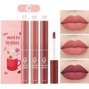 DragonRouge Set van 3 stukken Velvet Matte Lipgloss - Langdurige Lipkleur, Niet-klevende Becher, Waterbestendig, Rode en Roze Tinten, Geschikt voor Alle Huidtypen
