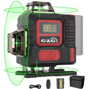 GZG 4D 16-Lijn Zelfnivellerende Laserwaterpas Pro met Groene & Loodloden - Belastbare Laser voor Aannemers, Landmeters (Professionele Kwaliteit)
