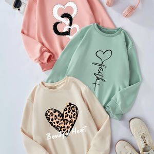 3 stuks P6278(G2) Ronde Hals Lange Mouwen Sweatshirts voor Meisjes van 1 tot 3