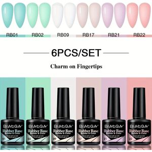 BIALQA Builder Gel Nagellak Set - Verlenging met LED Lamp, 6 Kleuren (Nude, Roze, Rood, , Groen) - Langhoudend, Glans & Sterkte - Professioneel