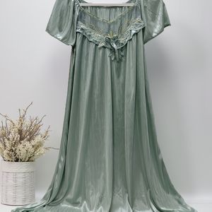 Vrouwen Lente en Zomer Korte Mouw Elegante Zoete Schattige IJs Gladde Stof Nachthemd Ondergoed Stijl, Sexy Kleur Casual Losse Comfortabele Pyjama