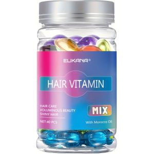 40 Capsules Kleurolie voor Zijdezacht Haar - Argan, Avocado & Macadamia Olie met A, C, E & B5 - Frizz & Verzachtingsformule voor Haar