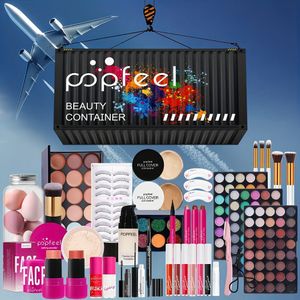 POPFEEL Professionele Make-up Kit - Inclusief Fixeerpoeder + Blush + Lipgloss, Matte / Glanzende Afwerking, Beauty Stijl