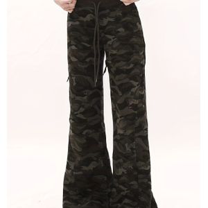 2024 Nieuw Ontwerp Amerikaanse Retro Camouflage Cargo Broek Voor Dames, Casual Rechte Geblazeerde Sweatpants.