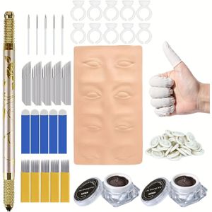 Microblading Wenkbrauwset, Microblading Pen, Permanente Wenkbrauwtattoo Pen Set voor Beginners en Professionals