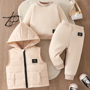 Leisures Outfit met een capuchon vest, een -delige set voor kinderen voor herfst en winter, voor buiten