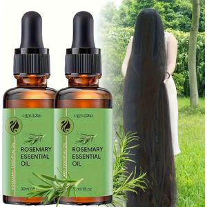 Rozemarijnolie voor Haar- en Lichaamsverzorging, 3-in-1 Versterkend voor Haar/Wimpers, Hydraterende Lichaamsvriendelijke Formule met Rozemarijn en Plante-extracten in Glazen