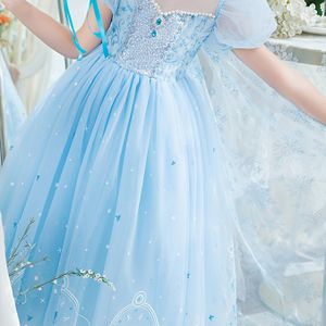 Midi Prinsesjurk voor meisjes met cape, contrasterende mesh lantaarnmannen, ronde hals, geweven katoenmix, feestjurk voor alle seizoenen voor Halloween-kostuum