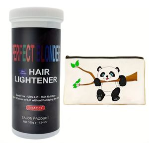 POAGCI Haarbleekpoeder Kit - 330g, Snelle 9-Niveaus Kleurcorrectie, Planten Extracten voor Zachte Haarverzorging, Geen Kroezen of , Ideaal voor Salonkwaliteit Blond Haar, Inclusief Make-uptasje