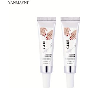 2 stuks Nieuw Verbeterde Sneldrogende 10ml Nagellijm voor Press-On Tips, Lamp Niet Nodig, Langdurige Acrylnagel Gel