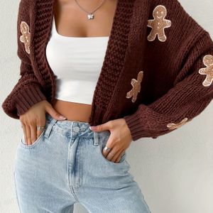 Vrouwen Lange Mouw Cardigan Trui met Korte Cookie voor Lente, Herfst en Winter