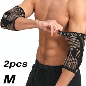 2-Pack Nieuwe Koperen Elleboogbrace - Elleboog Compressie Sleeves voor Mannen & Vrouwen, Arm Elleboog Ondersteuning voor Tennis, Golfer, Warmte, Gewichtheffen, Fitness, Workout