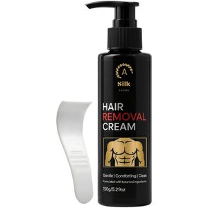 150g Ontharingscrème voor Mannen met Aloë Vera & Avocado Extract - Zachte Formule voor Gevoelige Huid, Licht Beige Kleur, Zonder Resten, Snelle en Langdurige Gladdheid