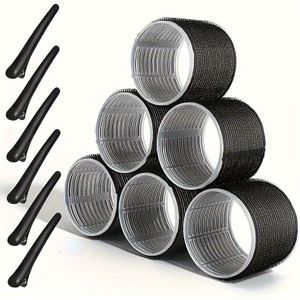 12- reuzen zelfgrijpende krulijzer set, 6 warmtevrije + 6 eendensnavelklemmen, DIY haarstijl gereedschappen voor haartekstuur, unisex volwassen haarstijl accessoires