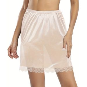 Kant Afgewerkte Rok, Elegante Comfortabele Elastische Tailleband Onderrok, Damesondergoed & Shapewear