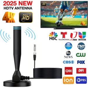 Ultra HD 4K Binnen/Buiten Antenne - High-Definition Digitale TV Signaalversterker met Lange Bereikontvangst, Ondersteunt HDTV, DVB-T2 & Meer