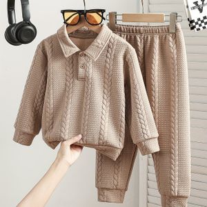 Jongens Lente/Herfst Shirt met en Kleur Lange Mouwen Sportbroek Set, Ideaal voor Buiten