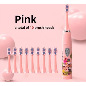 Waardepakket 10-Pack Elektrische Tandenborstel Thuispakket Batterijversie Zachte Borstels Eén Klik Start Geluidsgolf Trilling Reiniging Uithoudingsvermogen Set