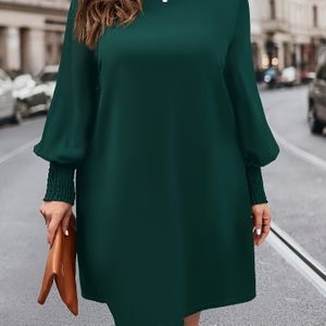 Plus Size - Elegant Groen Tunic Jurk voor Dames - Mouwloos, Niet Stretch, Kleur, Zomerjurk voor Volle Dames, Casual Kleding|Mouwloze Jurk|Niet Stretch Stof