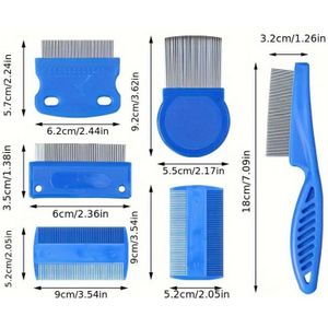 6-delige Set Luizenkammen Verwijdert Gemakkelijk Luiseieren, Langdurig Gebruikte Niet-Vervormende Luizenverwijderingskam voor Hoofdluis en Roos