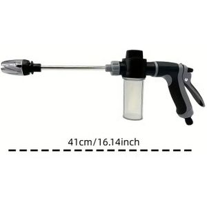 Hoge druk auto schuim geweer met lange handgreep - Verstelbare spuitmond voor reiniging, wateren en bandenopblazing - Inclusief schuimkanon en drukspuitfles