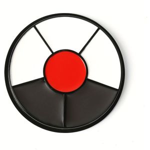 Trick or Treat Driekleurige Palet - Wit, Zwart en Rood Gezichtverf Mengwiel voor Halloween, Zombie, Vampier Skeletkostuums & Body Art Accessoires | Ronde Crème Textuur Make-up Palette