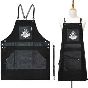 Unisex-adult Vintage Barbershop Apron, Hairdresser Salon Apron With Pockets, Ironing, Dyeing, Oil Treatment Work Clothes, Tools & Accessories For Normal Hair Style