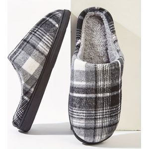 Pmoiste Huisslippers voor Mannen en Vrouwen - Winter Warme Pluche Comfortabele Memory Foam Geruit Ademend Zacht Slaapkamer Slipper Geschikt als Herenschoenen & Damessloffen