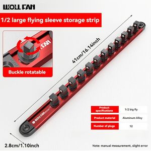 Aluminiumlegering Magnetische Sockelsleutel Opbergrack Sterke Magnetische 1/2, 3/8, 1/4 Sockelplug Gereedschap Opberghouder