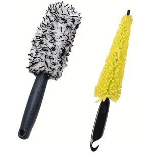 Autowiel Reinigingsborstel, Zachte Microvezel Vlakke Velg Reiniger met Afneembare Hoes voor de Meeste Velgen en Speiken en Stootplaten