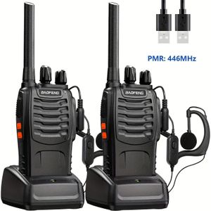 2 stuks Handheld Radio voor Volwassenen, met LED-indicatoren en geïntegreerde antenne, ideaal voor wandelen, fietsen en klimmen