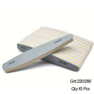 10 Stks/partij Spons Schuren Nagelvijlen 220/280 Grit Wasbare Professionele Nagels Bestand Blok Lima Spons Nail Buffer File Kit Manicure pedicure Gereedschap