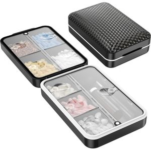 Weekelijkse Pillenorganizer - 8 Vakjes Reisformaat Vochtbestendig & Luchtdicht Pillendoosje voor Dagelijks Gebruik, Medicijndoos voor en Supplementen