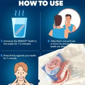 Verstelbare Kunstgebissen Set - Direct Lach, Comfortabele & Duurzame Verwijderbare Tanden Restauratie voor Dagelijks Gebruik, Feestjes, Interviews, Fotoshoots - Makkelijk te Gebruiken