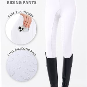 Dames Hoge Taille Paardrijbroek - Buikcontrole & Heuplift, Ademende Stretchstof met Siliconen Grip & Zijzakken, Duurzaam voor Fietsen & Paardrijden, Zwart