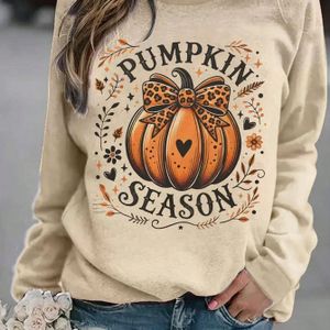 Grafisch Bedrukte Lange Mouwen Crewneck Trui voor Herfst en Winter, Dameskleding