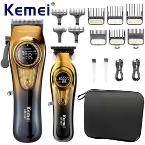 KM-1695+KM-1677 Hoogwaardige Heren Kapselset: Poedermetallurgie keramisch mes kapperstrimmer