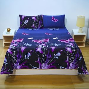 1st Bedlaken | Dromerige Vlinder | Huidvriendelijk, Comfortabel, Wasbaar, Zacht en Duurzaam, Geschikt voor Slaapkamerdecoratie, Logeerkamer, Thuis Sfeer, Moderne Stijl Eenvoudige Huisbeddengoed