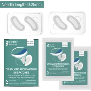 4 stuks Hyaluronzuur en Plantenextract Micro Naald Oogmaskers - Hydraterend & Verstevigend, Verhelderend & Licht Beige met Glanzende Afwerking, Geschikt voor Alle Huidtypes, 0.25mm Naaldlengte