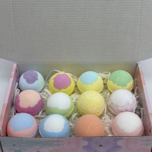 60g 12 stuks Cadeaudoos Badbommen met Schattige Verrassingen, 12-Geuren voor een Unieke Aromatische Ervaring