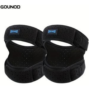1 stuk/2 stuks GOUNOD Verstelbare Kniebrace met Stevige Ondersteuning & Ademend Scharnierend Ontwerp - Zware Compressie voor &,, Springen,, Knie (Zwart/Grijs/Roze) - Braces