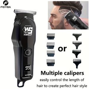 FEIYBA Professionele Heren Elektrische Haartrimmer Set met Digitaal Display, Scheerapparaat Kit, Meerdere Kammen, USB Opladen, Ideaal Cadeau voor Kappers en Stylisten, Perfect Vaderdaggeschenk