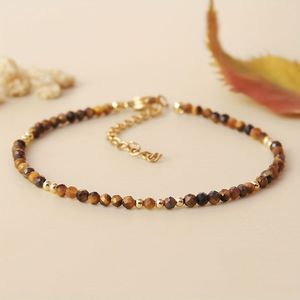 3mm Eye Bracelet - Natural, Vintage Boho Style With Golden-tone Chain, Or Gift, Versatile Jewelry|vintage Boho Style|natural Stone Bracelet