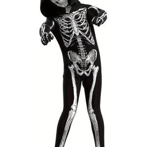 Unisex Halloween Jumpsuit, Angstaanjagend Zwart-Wit Cosplay Kostuum, 95% Polyester 5% Spandex, Hoge Stretch Gebreide Stof, Skinny Fit, Ronde Hals, Geometrisch , Feestoutfit