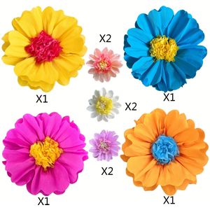 10 stuks Extra Reuzen Papieren Bloem Tissue Decoratieset, Gemengde Kleuren - Multifunctioneel voor Feestdagen, Trouwerijen, Verjaardagen, Picknicks en Familiefeesten