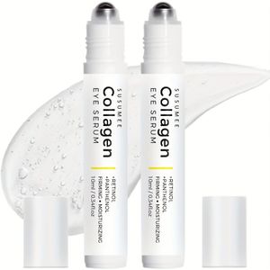 2 stuks SUSUMEE Collageen Oogroller Serum - met Retinol, Panthenol & Portulaca Oleracea Extract - Verstevigend & Hydraterend - Alcoholvrij, Thuis/Reisvriendelijk, 10Ml/0.34Fl.Oz*2